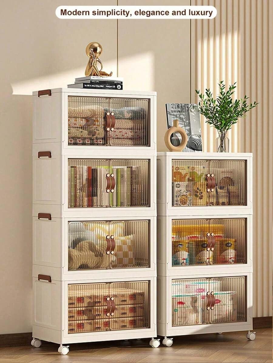 Amazon｜1個 折り畳み式プラスチック収納ボックス、1~5段積み重ね可能